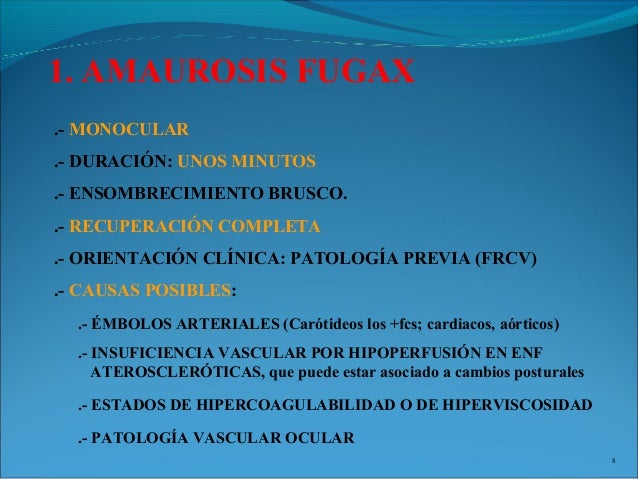 amaurosis bilateral causas